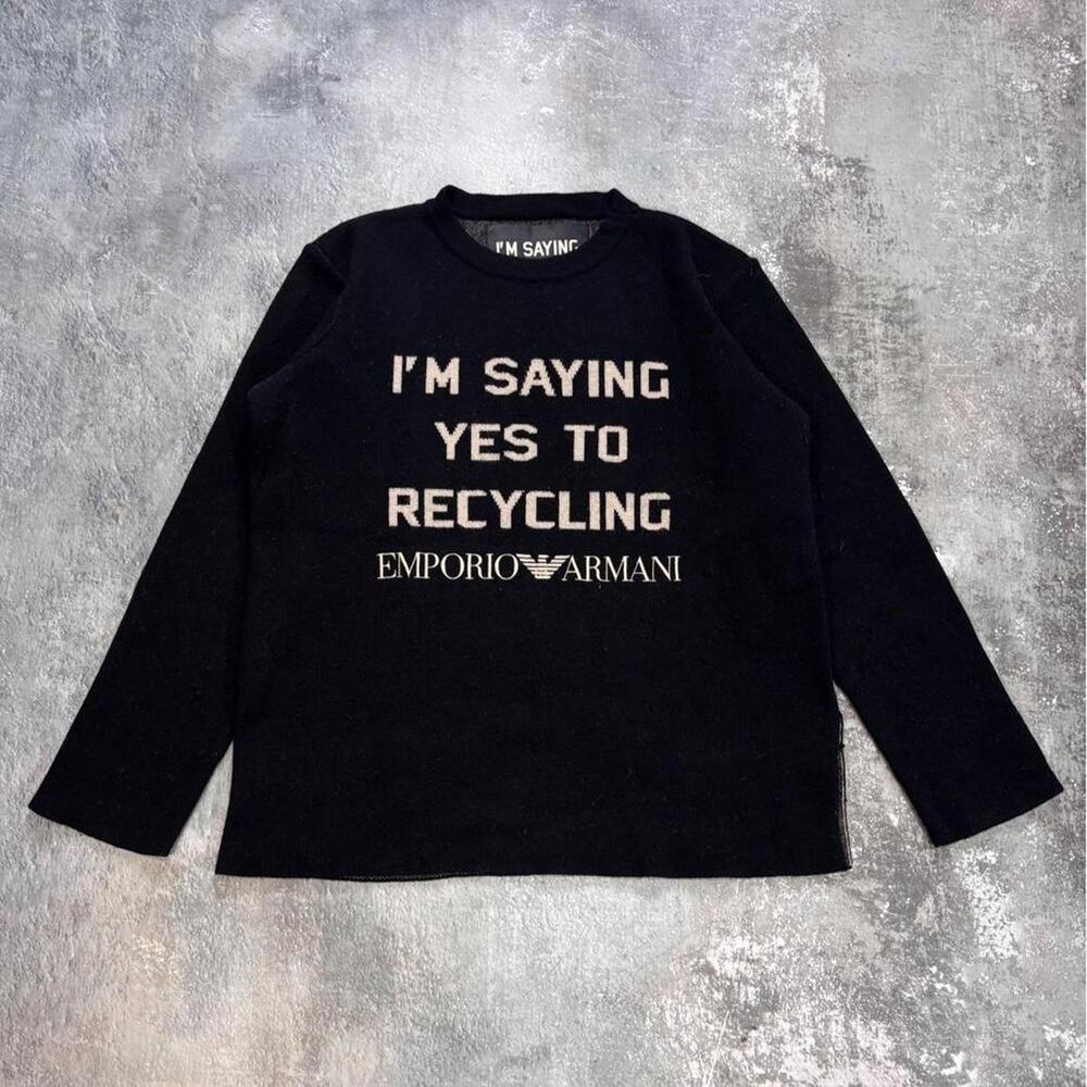 I'm Saying Yes To Recycling Emporio Armani Merino Wool Sweater. Size Medium